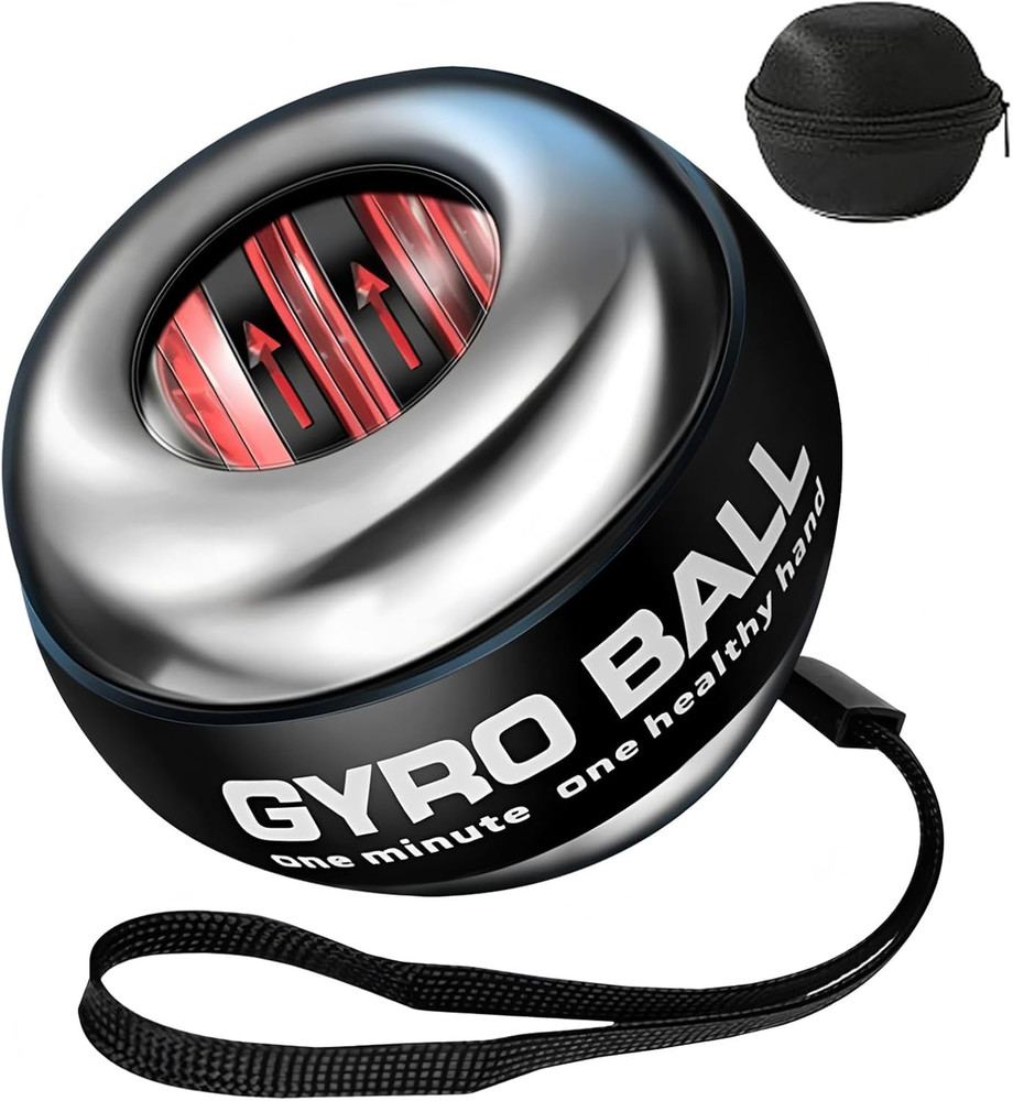 Gyroball Wrist Exerciser Ball Auto Start 5 Level Resistance Light Control Gyrosc