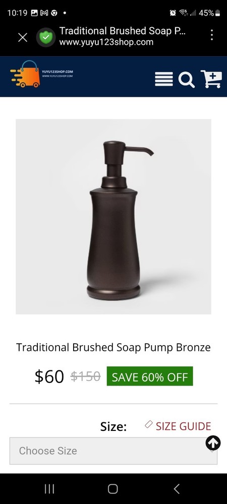 Threshold Bronze Pump Soap Lotion Dispenser