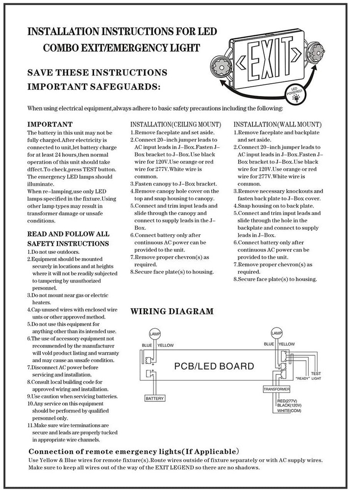 Green LED Exit Sign Emergency Light Adjustable Lamps Exit Combo UL listed 6 Pack