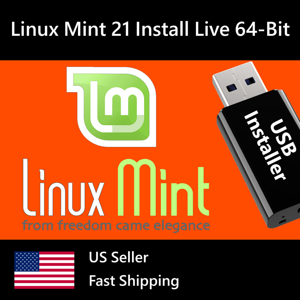 Linux Mint 22 Operating System 64-Bit Windows Alternative Bootable Install PC