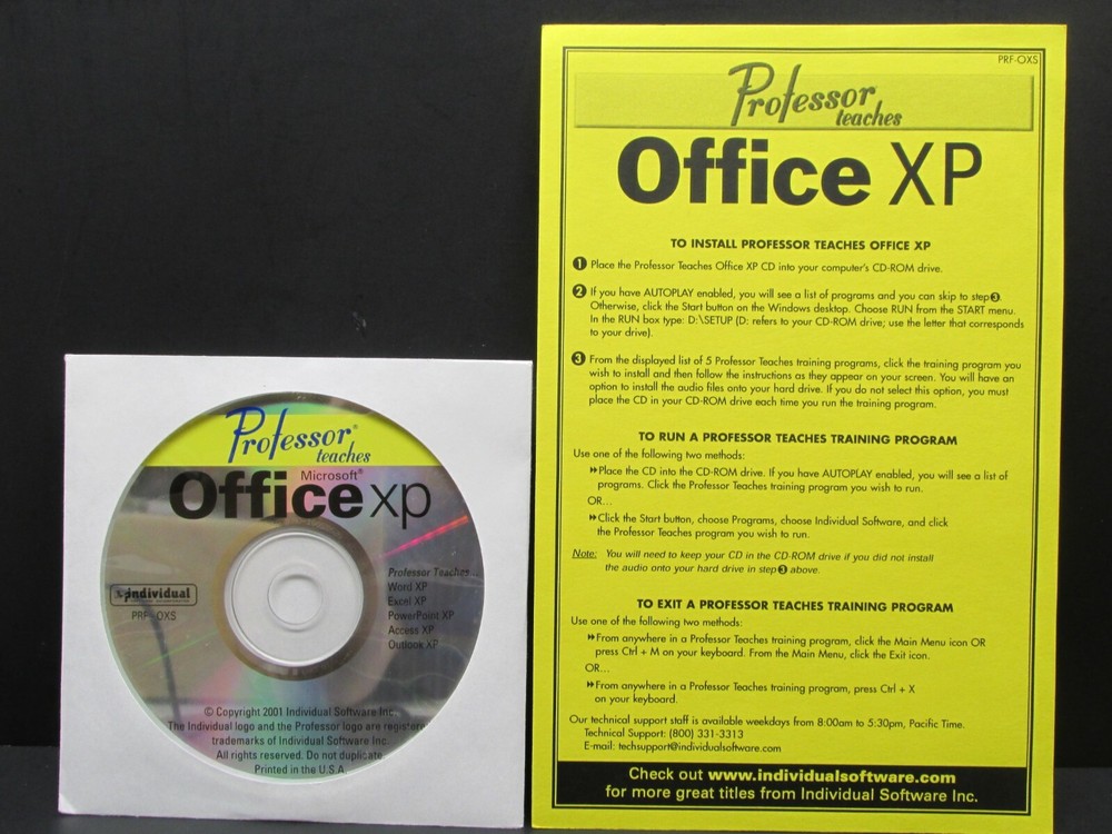 Professor Teaches Office XP, PC, CD-ROM, Windows 95 / ME / 2000, Never Used