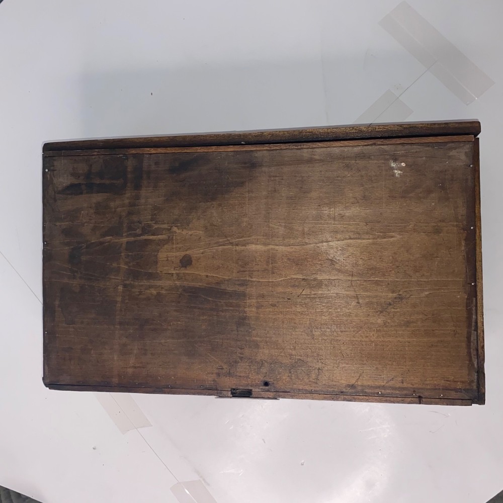 Antique Primitive Raised Panel 21 Inch Carpenter's Tool Chest Trunk