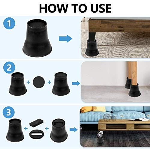 Bed Risers 6 Inch Heavy Duty Adjustable Table Risers Suitable for Sofas,