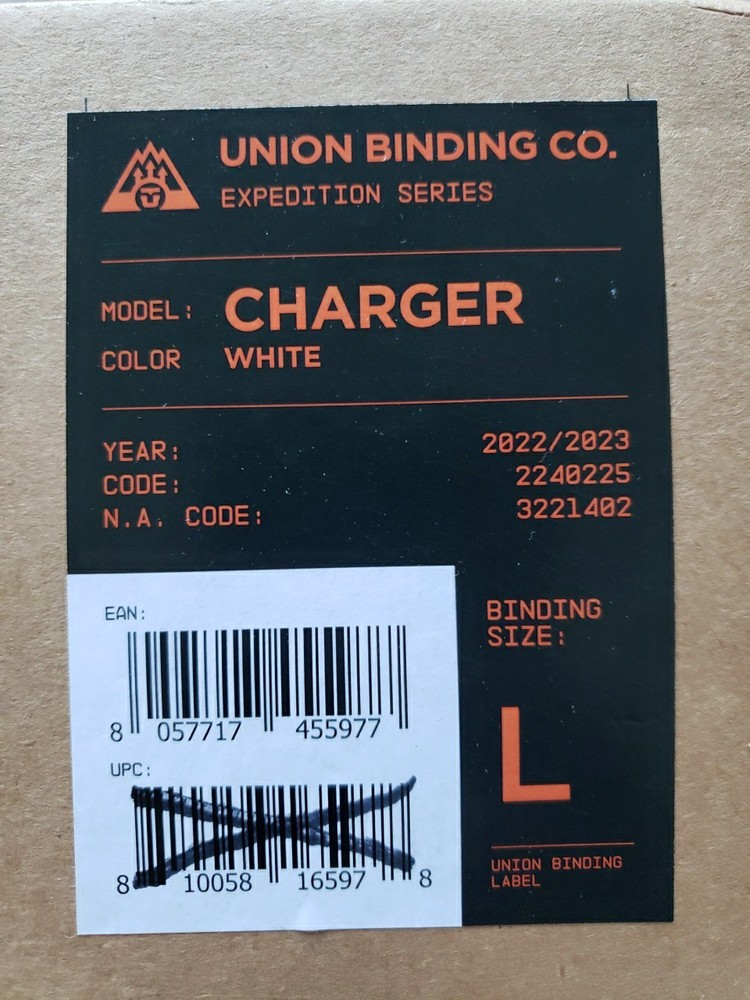 Union Charger Splitboard Bindings Size Large White 2023 New
