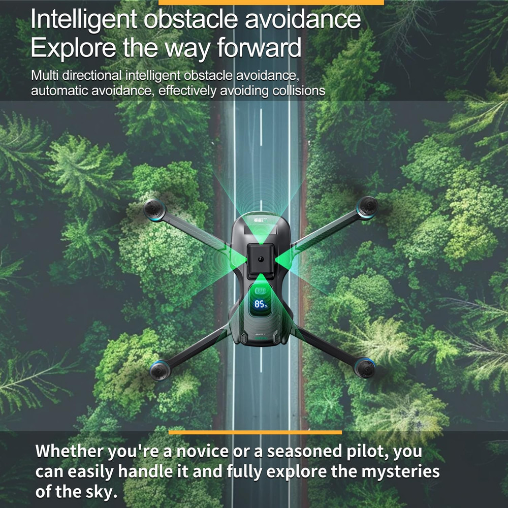 2K UHD GPS Drone with Camera for Adults - 5.9" Screen Remote Controller, Obstacl