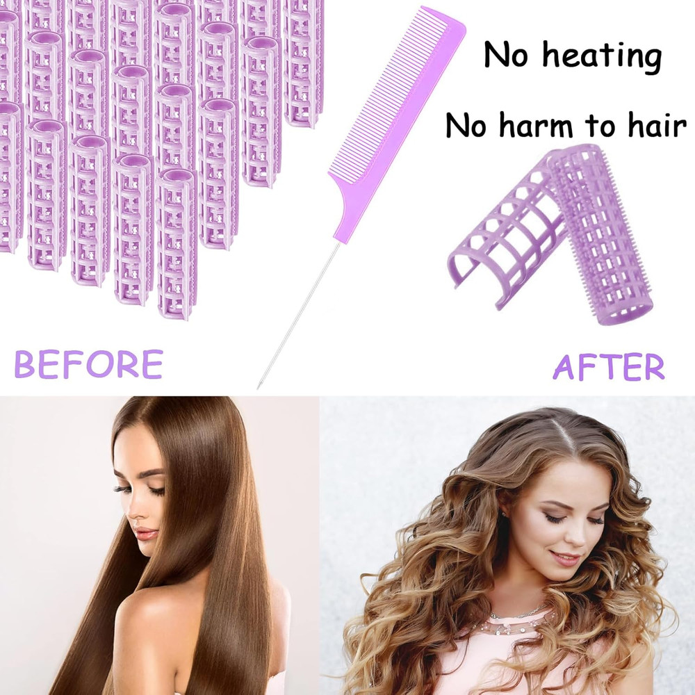 28PCS Self Grip Small Hair Rollers Set, 0.6In/1.5Cm Plastic Snap Rollers
