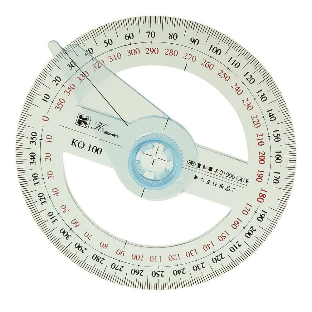 New 10cm   360 Degree Pointer Ruler Protractor  School Supply