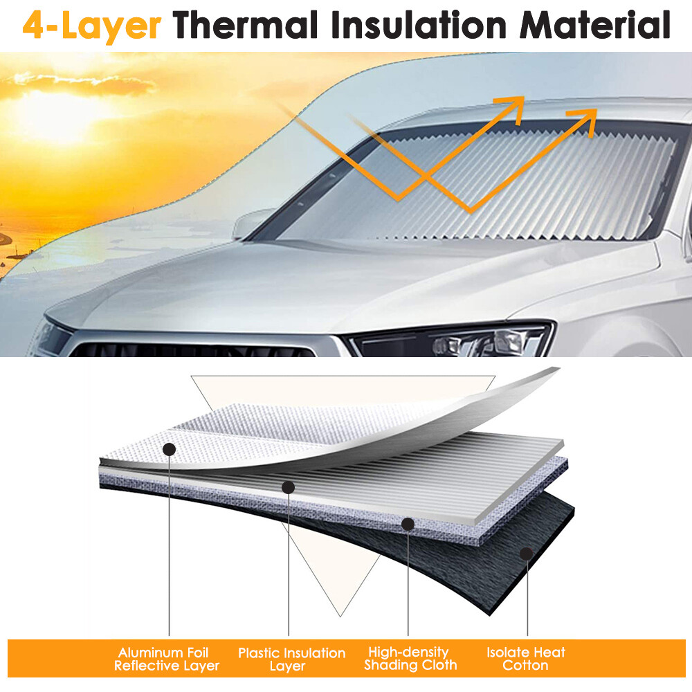 Retractable Car Windshield Sun Visor Shade Front Window Folding UV Block Cover