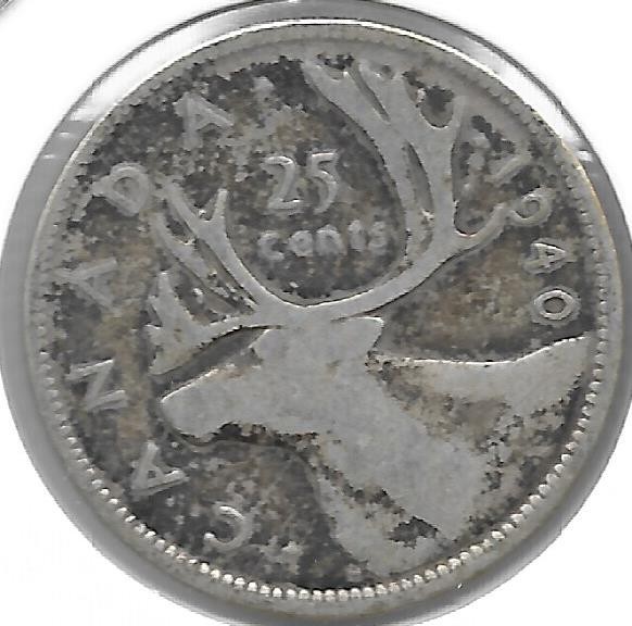 1940 CANADIAN 25 CENT QUARTER NICE (SILVER)