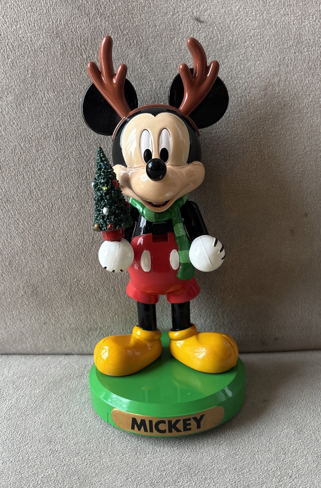 Disney Kurt Adler Mickey Mouse with Tree Nutcracker, Multicolored, 6"
