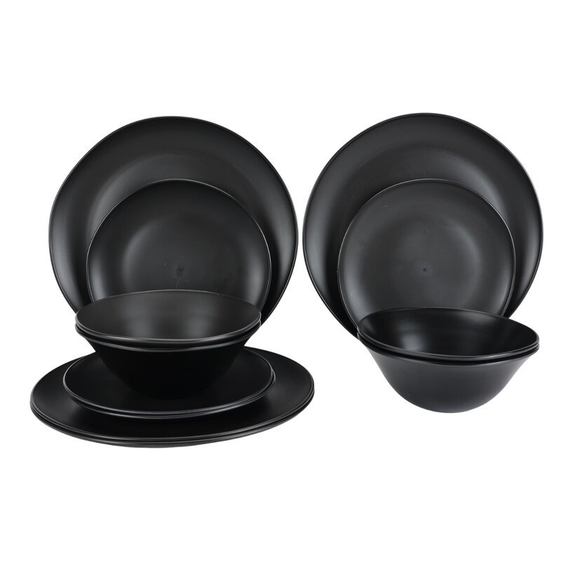 Eco-Friendly 12PC Recycled Plastic Dinnerware Set BPA Free Lightweight Durable