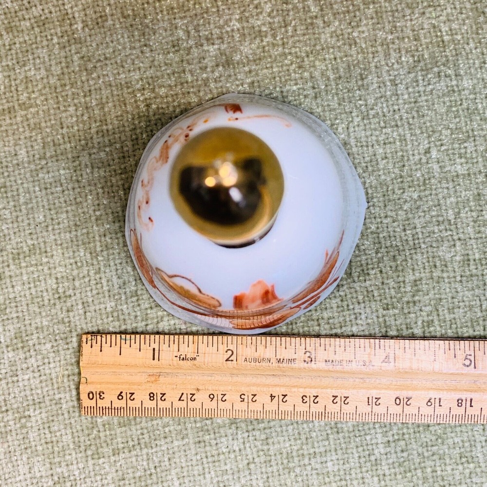 Oriental Floral Bell Gold Handle "Ann" Orange/Brown