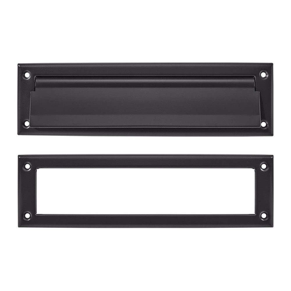 KHTUMEWARE 10" Matte Black Solid Brass Mail Slot Internal Frame Durable Secure