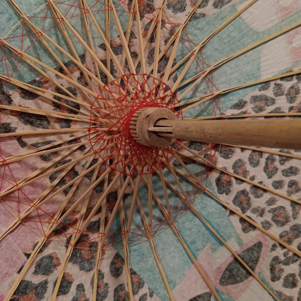 Bamboo sun umbrella from TIKI OASIS.