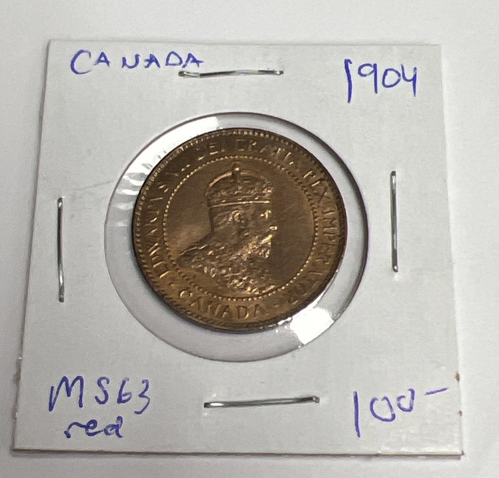 1904 Canada Large One Cent Coin - Red Better Condition