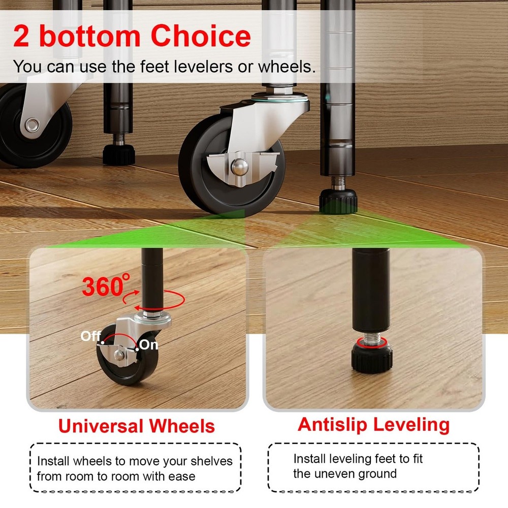 Wire Shelving Rack 6 Tier Heavy Duty Storage Unit