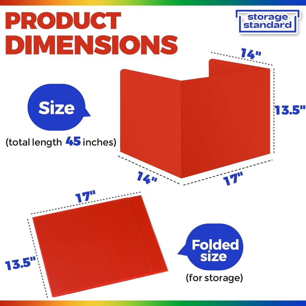 16-Pack Desk Dividers for Students - Durable & Waterproof Plastic Study Carre...