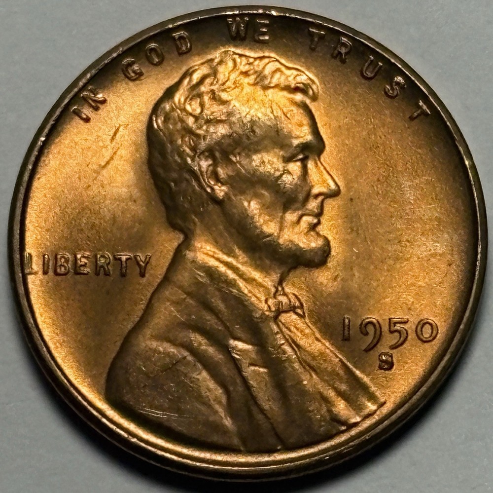 1950-S Lincoln Wheat Cent — Uncirculated MS Red 🔥 Original Roll