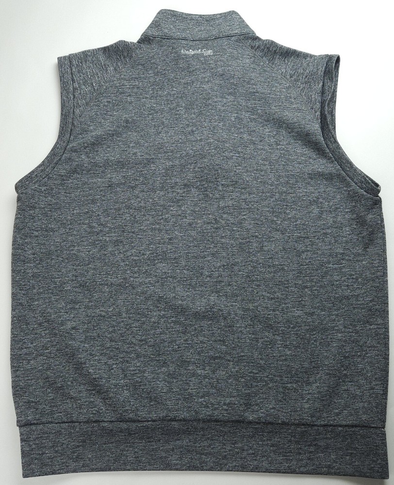 Medium Fennec Vest Mens 1/4 Zip Pullover Vest Golf Gray Polyester