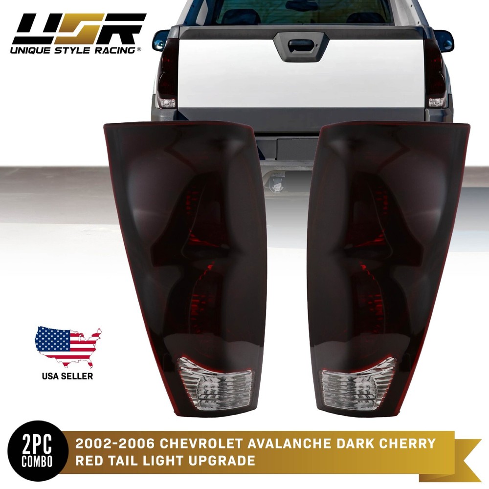 Dark Smoke Red Tail Light - Set L+R For 2002-2006 Chevy Avalanche Pickup