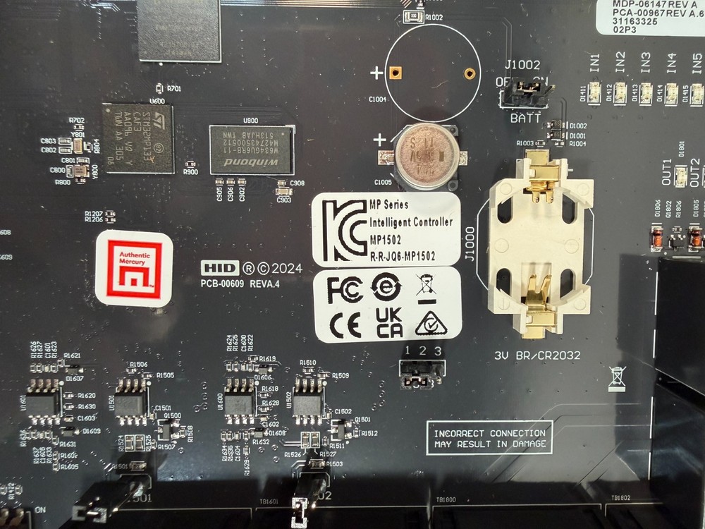 Mercury Security MP1502 Intelligent Controller Board 2 Readers 8 Inputs 4 Output