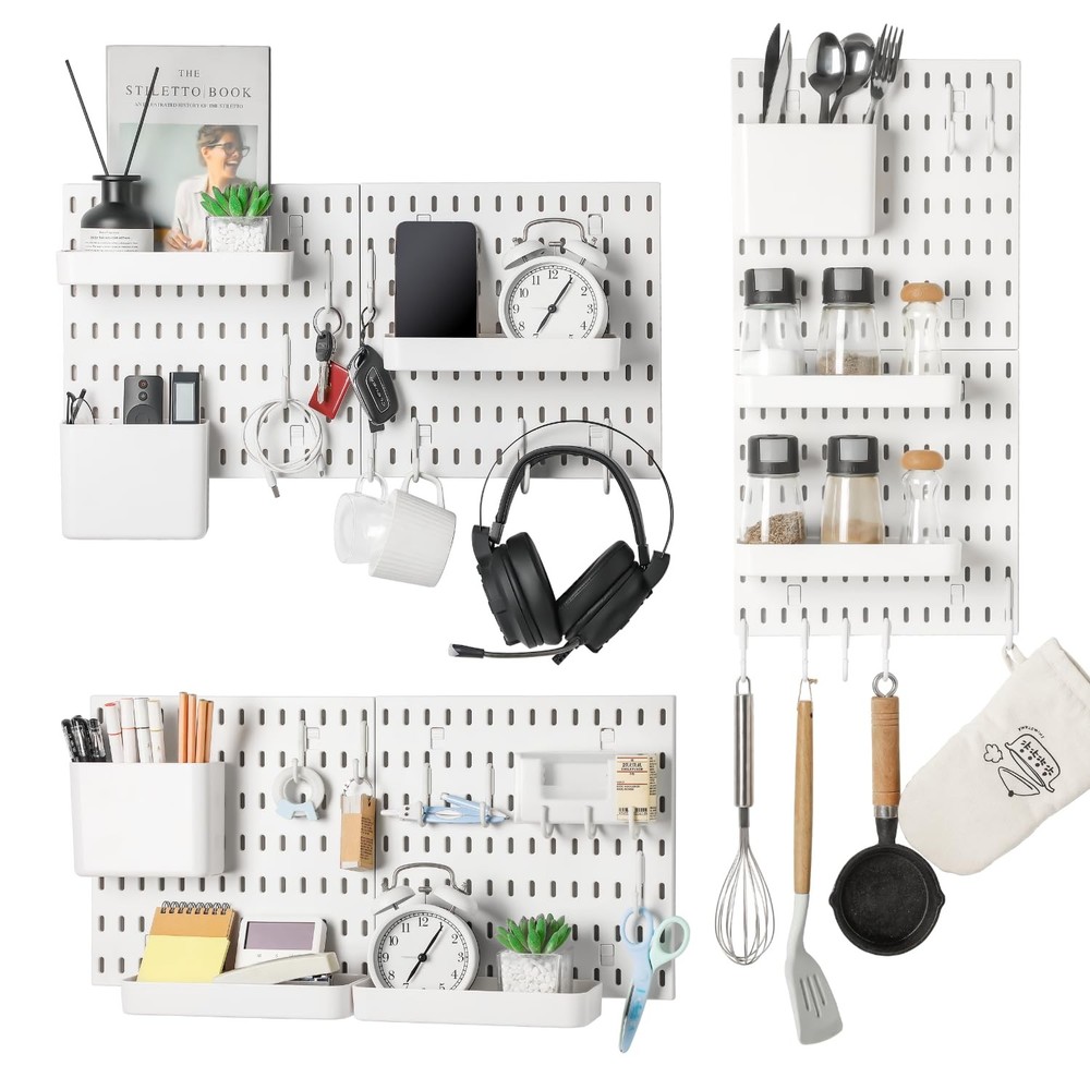 Peg Board Organizer Accessories Pegboard Hooks Bins Shelves Storage