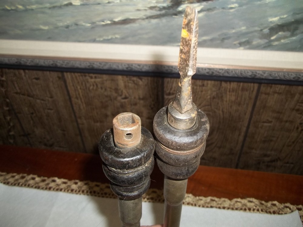 2 VINTAGE PUSH AUGERBIT DRILLS - ANTIQUE TOOLS