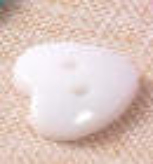 1pc White Heart Button for Sewing, used