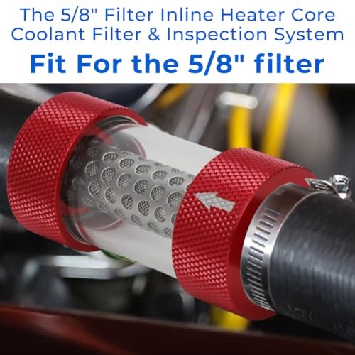 5/8" Universal Filter Inline Heater Core Coolant Filter Red
