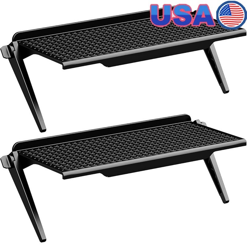 TV Top Shelf 2 Pack Adjustable Space Saving Tray Media Devices Remote Storage US
