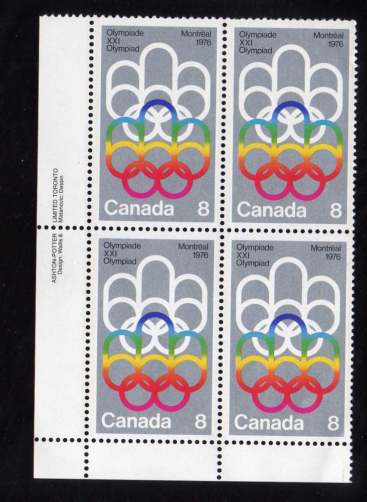 CANADA - #623 1976 Olympic Games LL plate block