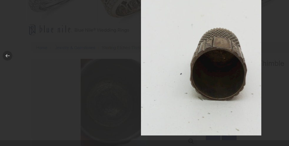 Sterling Etched Antique Thimble