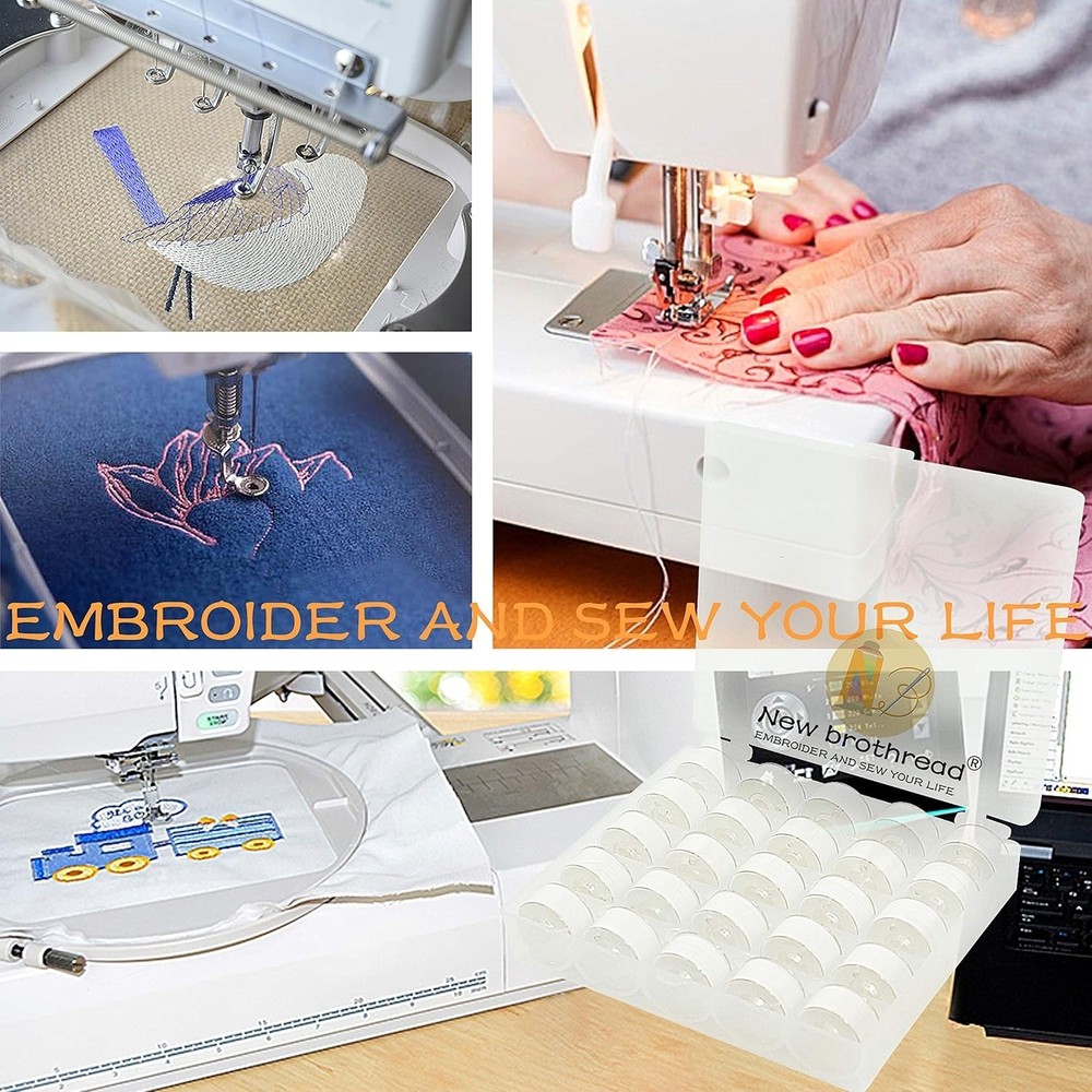 High-Quality 25pcs White Prewound Bobbin Thread for Easy Machine Embroidery
