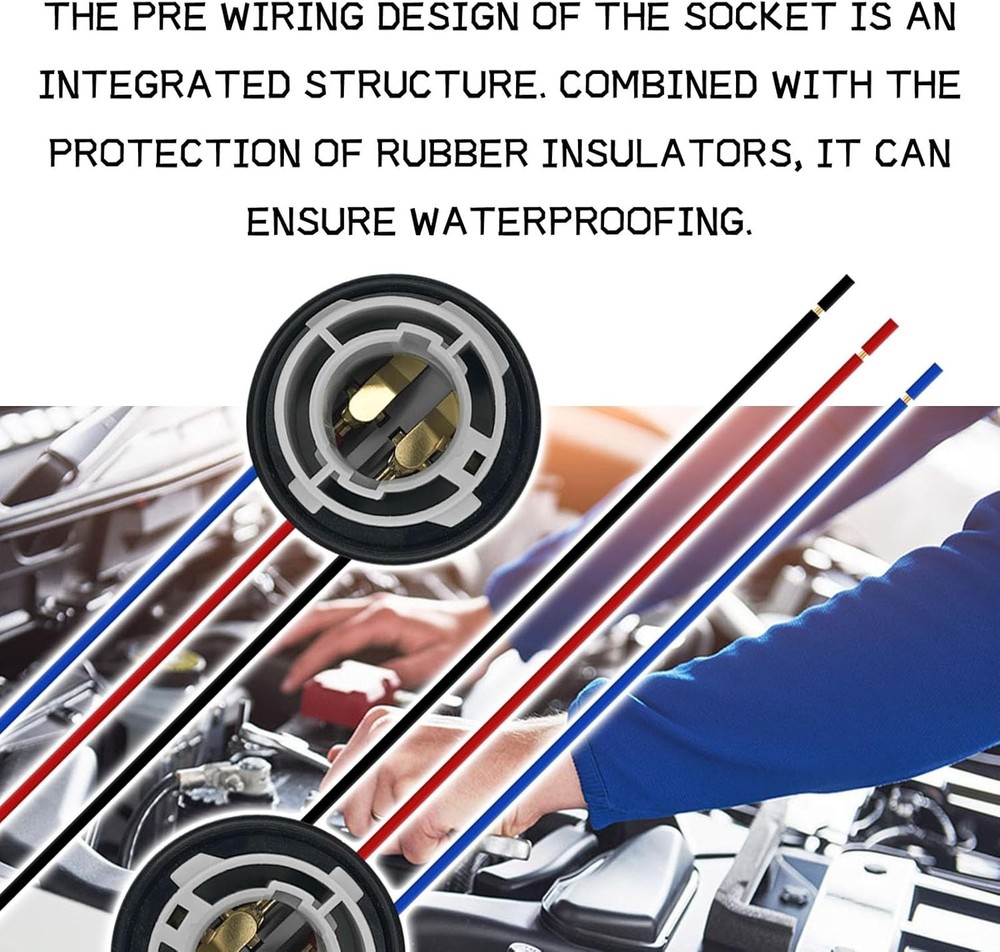 2PCS 1157 Bulb Socket 2357 Brake Light Turn Signal Light Socket Holder Rear Tail