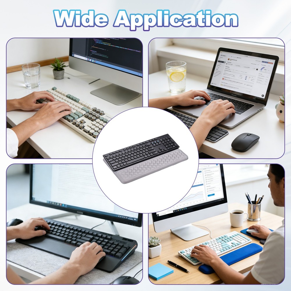Computer Keyboard Stand with Wrist Rest, Computer Wrist Support, Gray