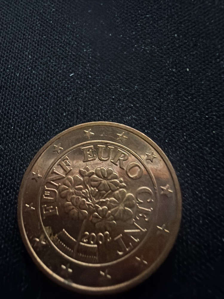 2002 Unc Austria 5 Euro Cent Fun F