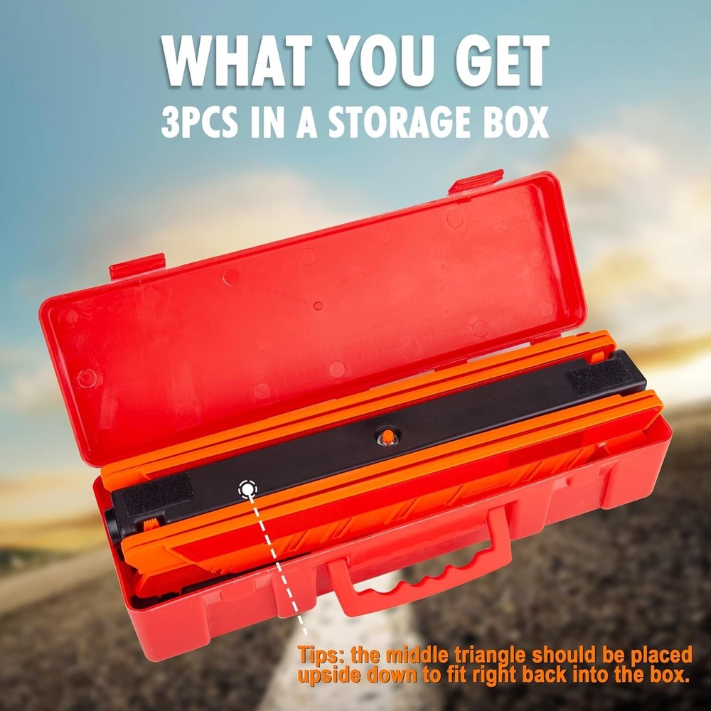 Emergency Warning Triangle DOT Approved Reflective Safety Roadside Kit for Car