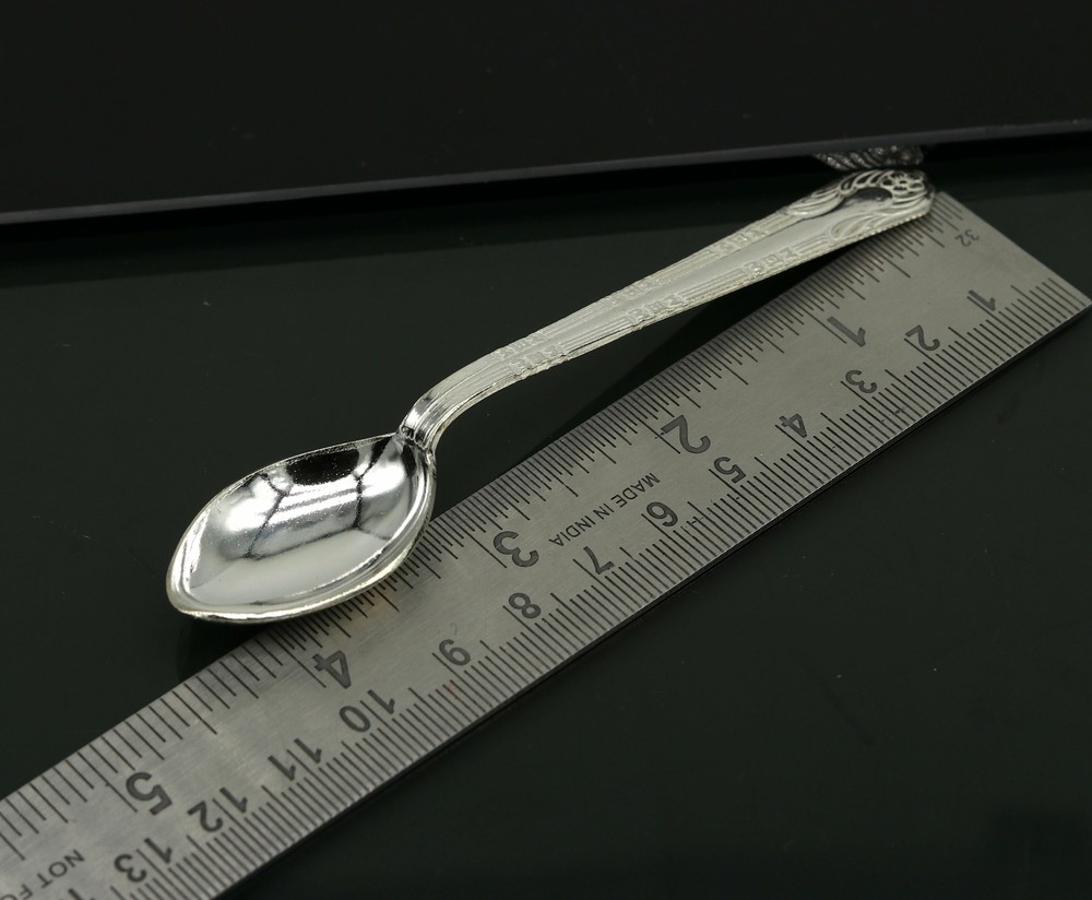 fabulous sterling silver handmade solid silver 5" spoon kitchen utensils, vessel