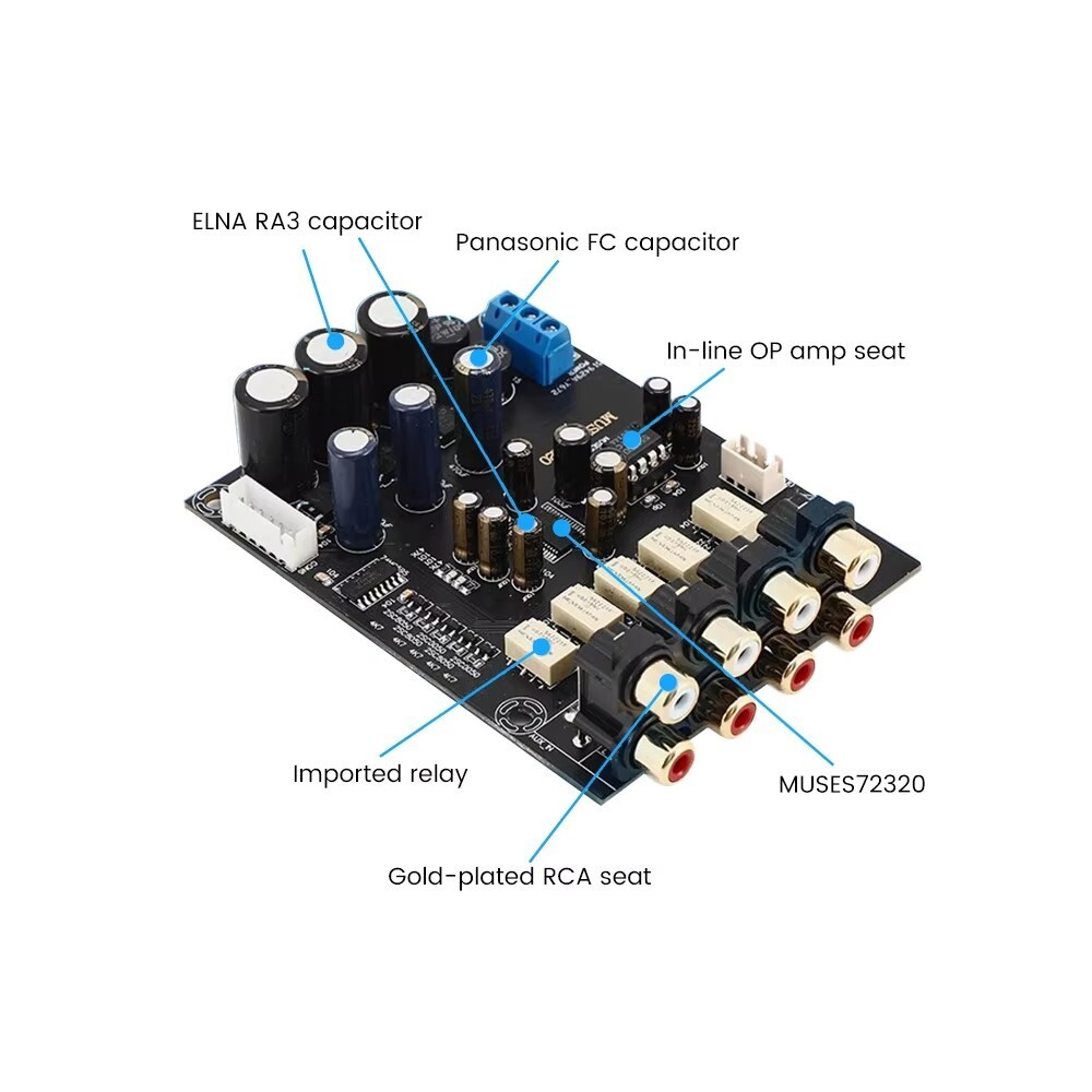 MUSES72320 RCA*4 2.0 Channel Volume Controller Front Board For Home DIY