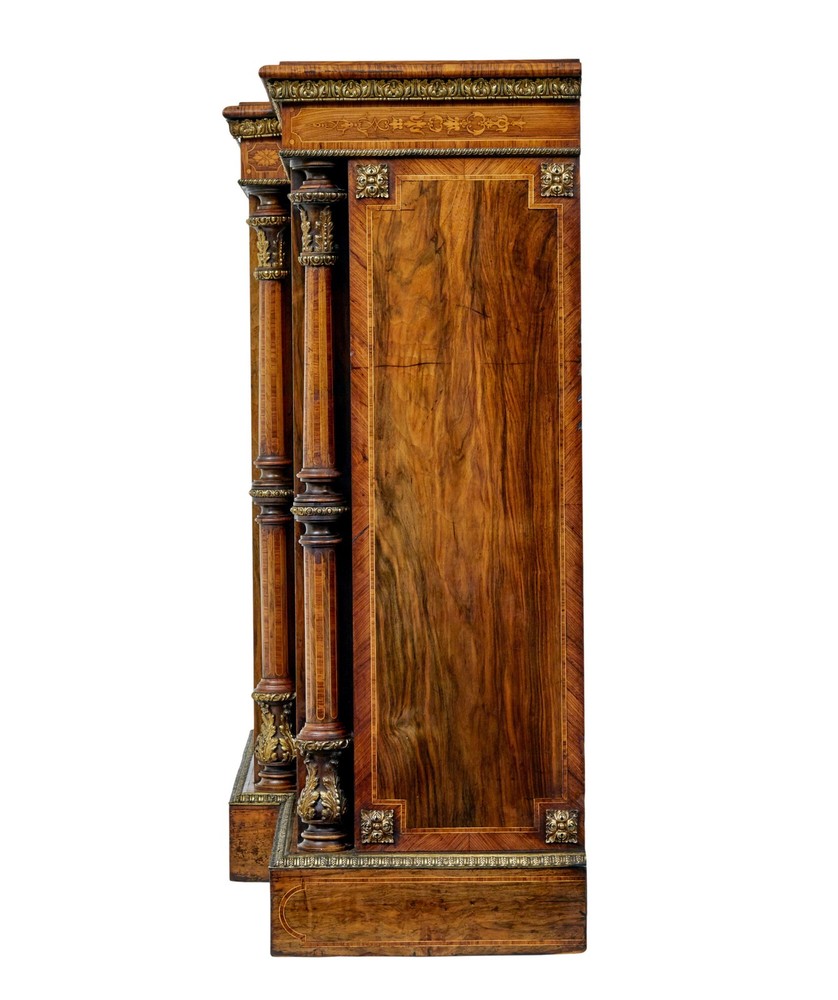 MID 19TH CENTURY INLAID WALNUT CREDENZA SIDEBOARD