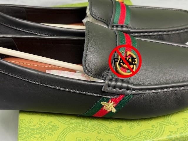 Replica Kit GUCCI Web Stripe Black Web Horsebit  Loafers