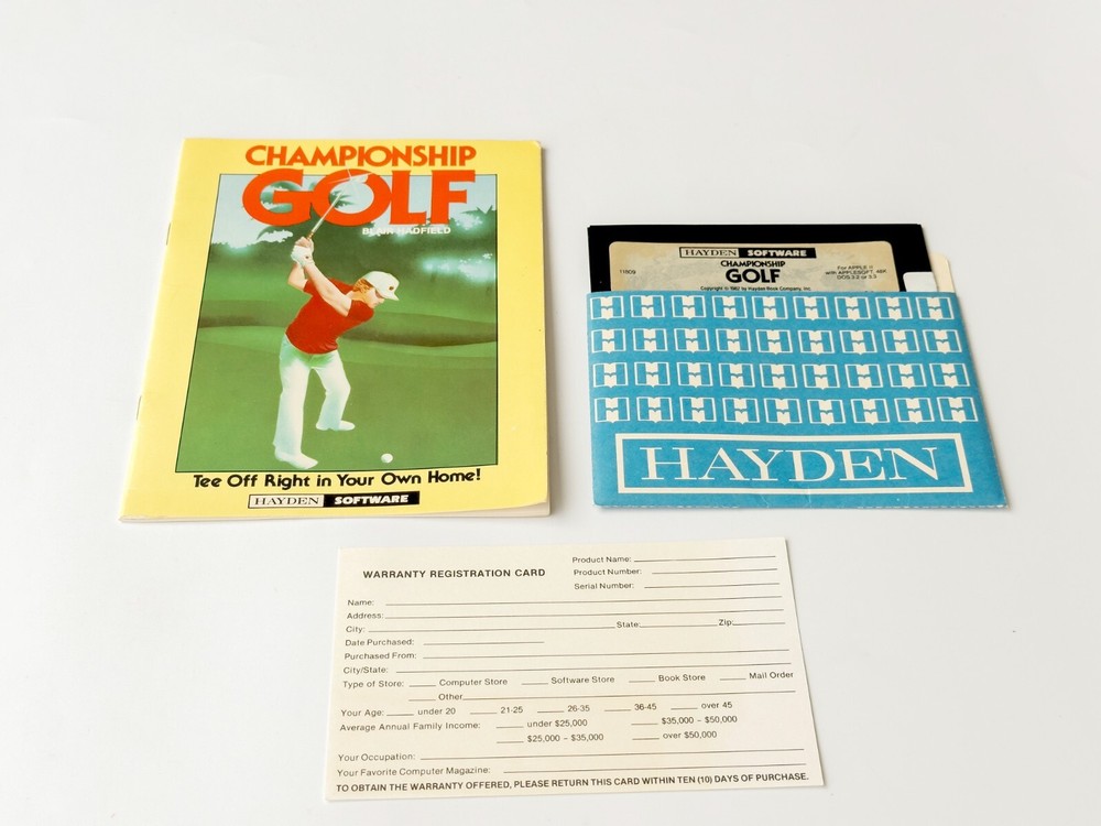Championship Golf - Hayden Software - 1982 / Apple II