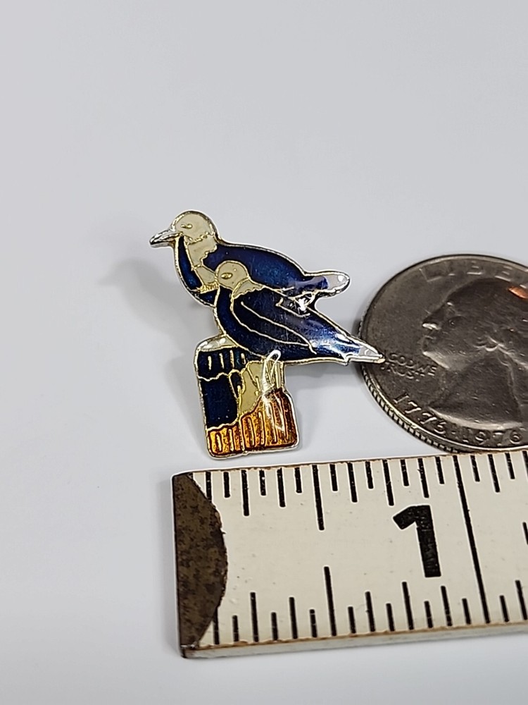 Ocean Birds On A Piling Lapel Pin