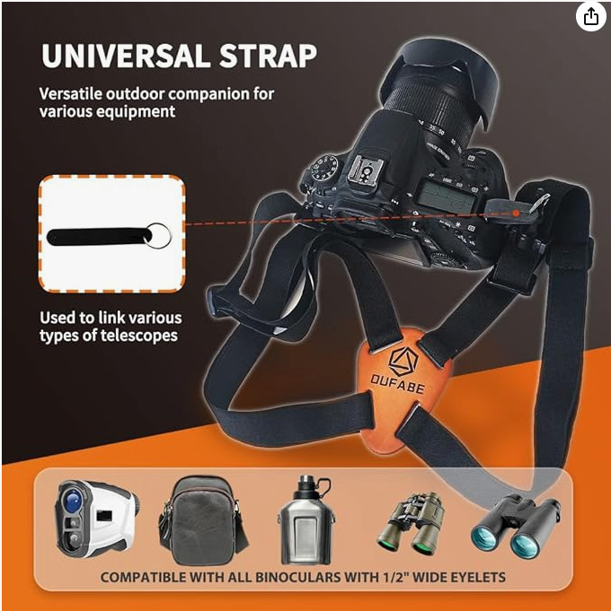 Binocular Harness Chest Strap Comfort Holder for Binoculars Rangefinder