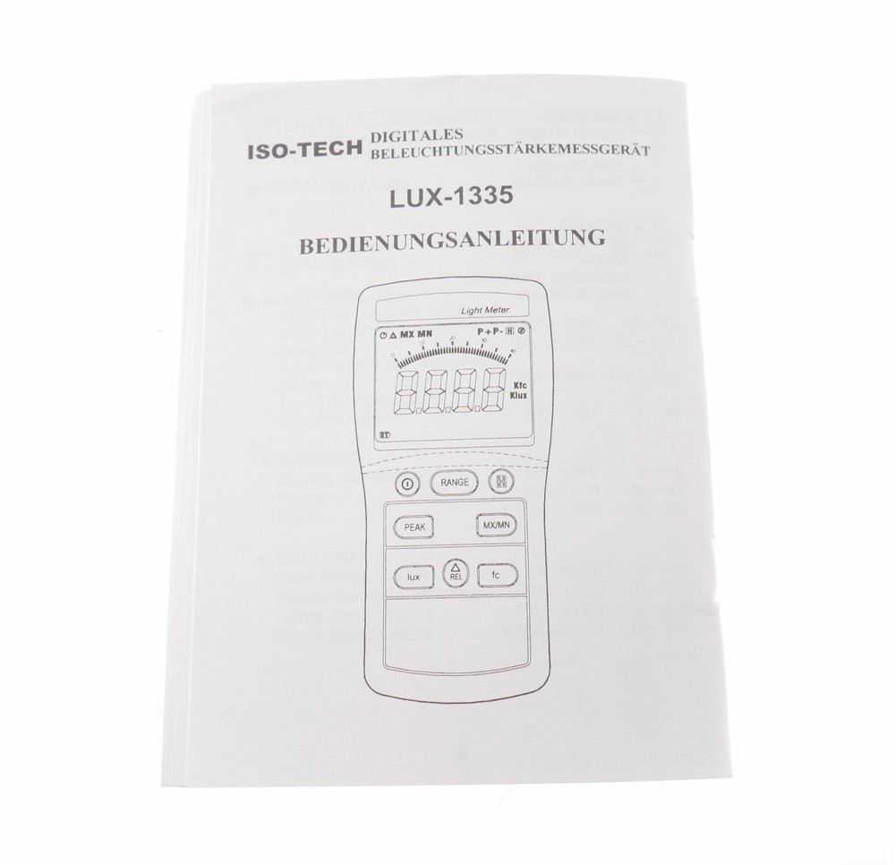 ISO-TECH 1335 LIGHT METER LUX-1335 RS 442-0357