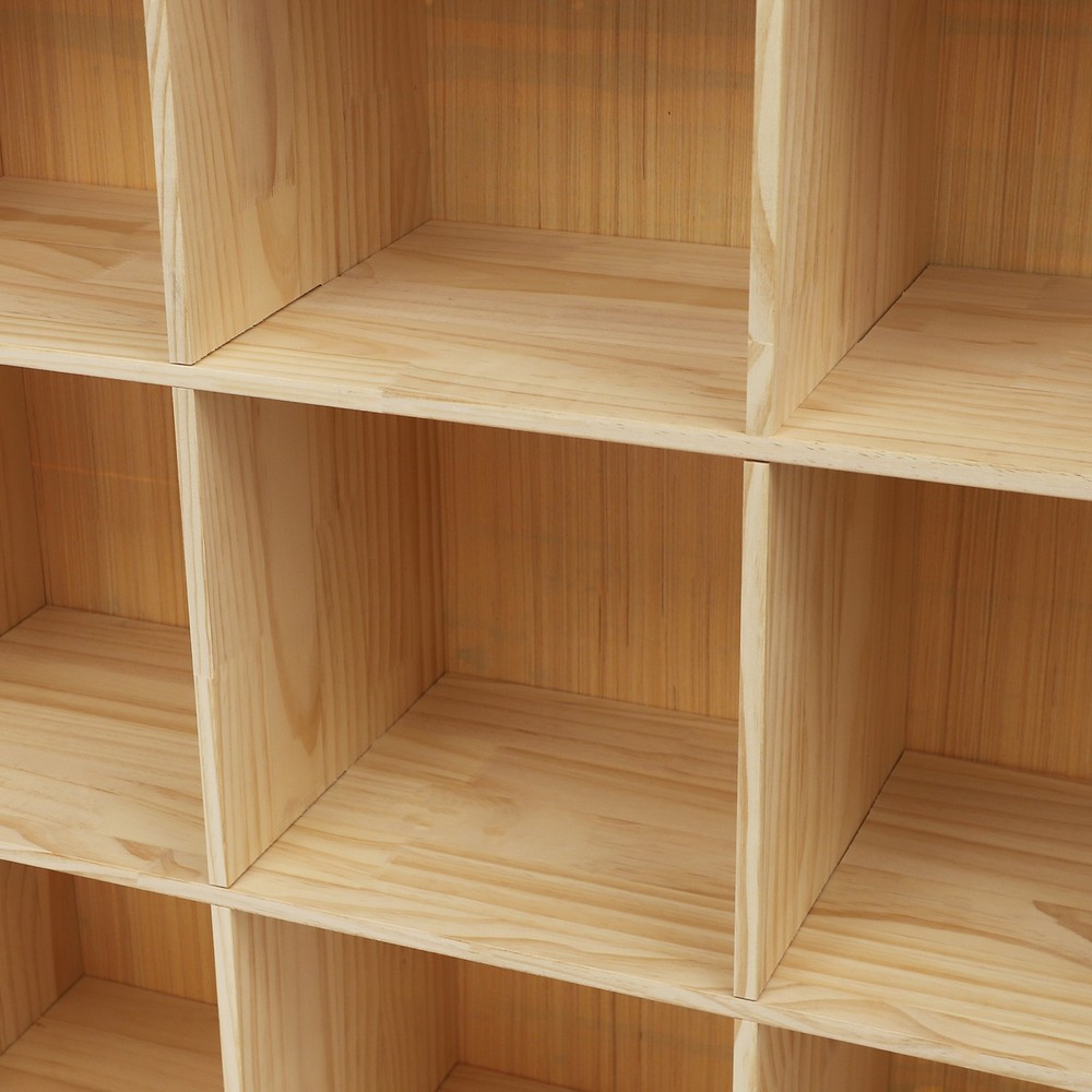 12-cube Storage Shelf Bookcase, Floor 3-tier Storage Cabinet