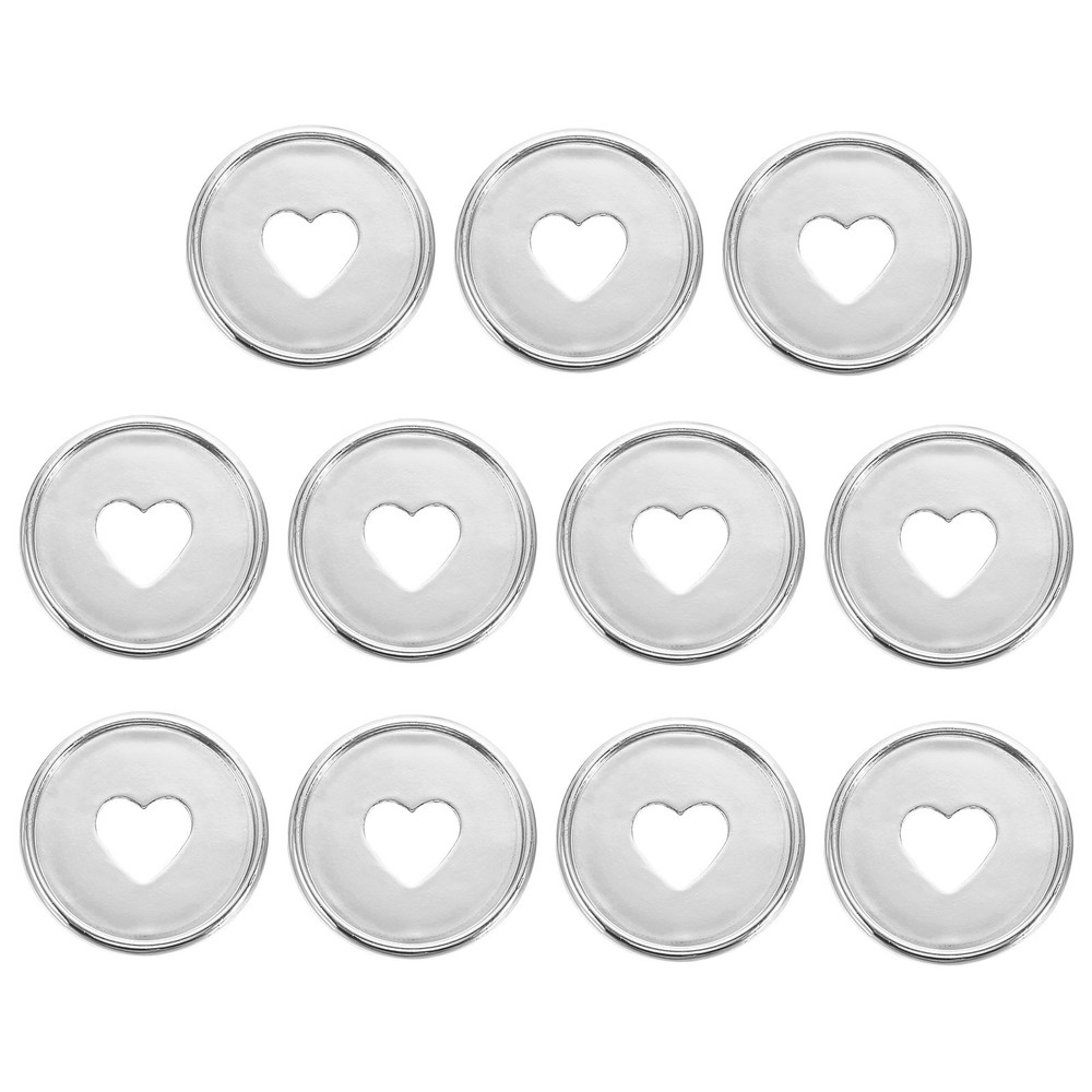 35mm Book Binding Discs 11pcs Discbound Expansion Discs Plating Heart, Silver