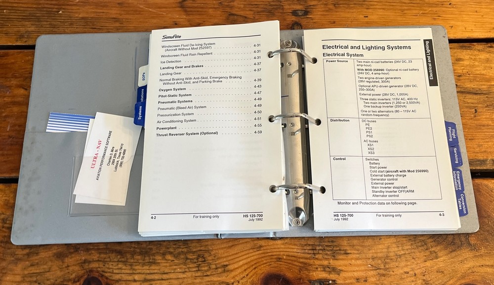 Hawker Siddeley 125-700 Cockpit Reference Handbook