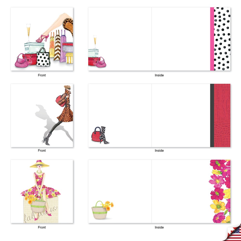 10 Assorted All Occasion Blank Note Cards Pack - Write In Style