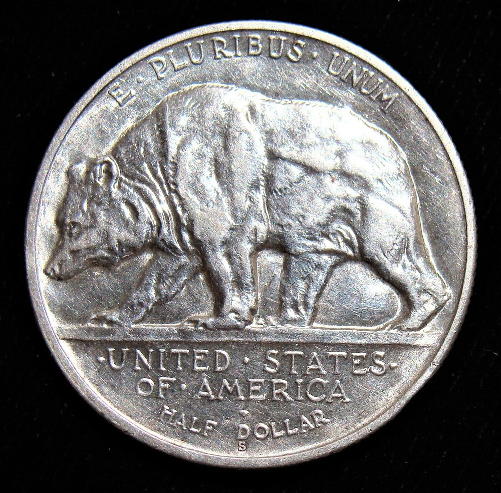 1925-S 50C California Classic Commemorative silver Half Dollar.